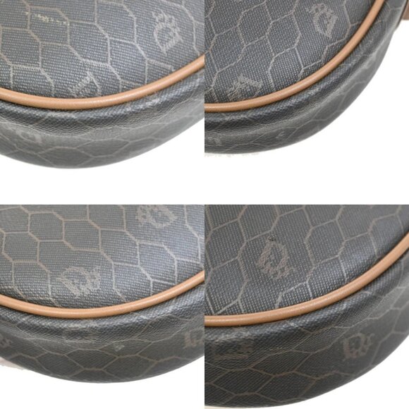 CHRISTIAN DIOR Logos Honeycomb Shoulder Bag PVC Leather Brown Gold 68FB851 - Picture 7 of 15